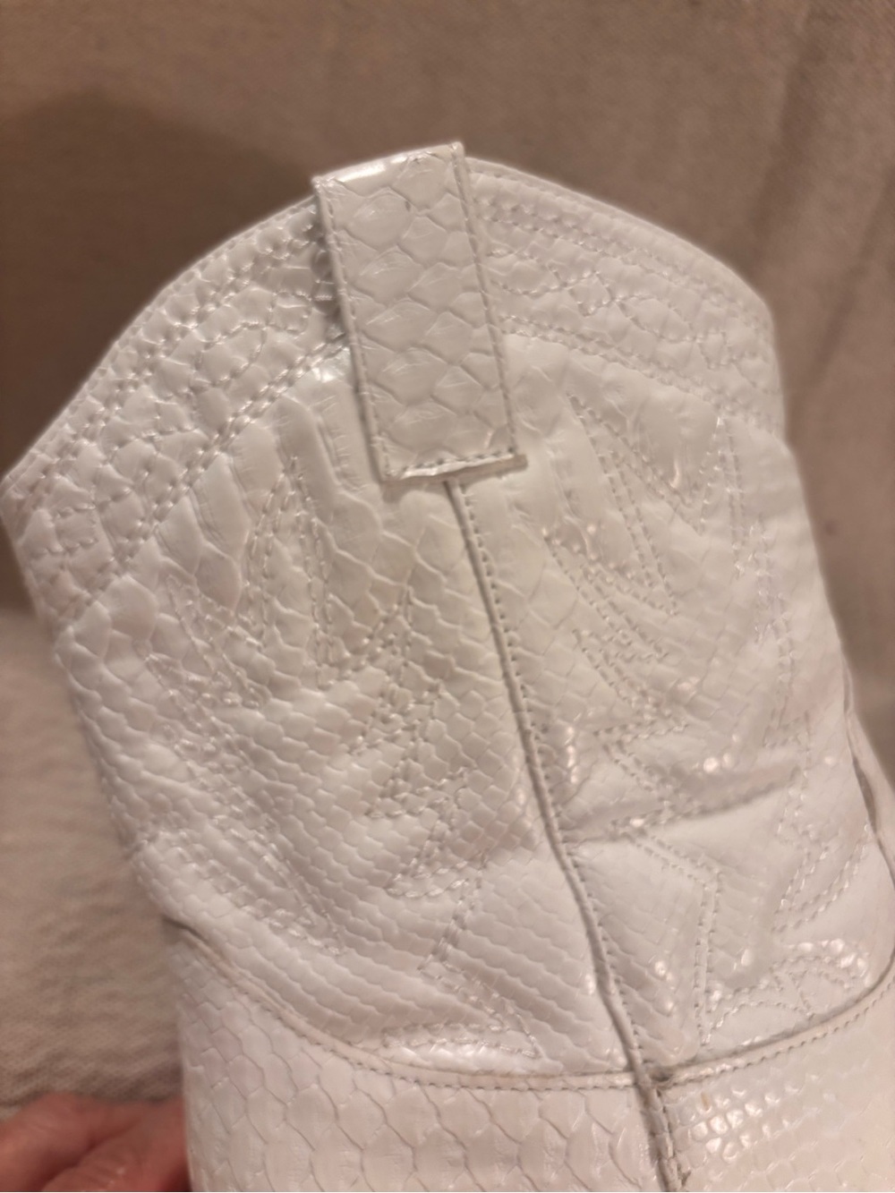 Coconuts by Matisse Pistol white faux snakeskin-embossed ankle cowboy boots - Picture 7 of 13